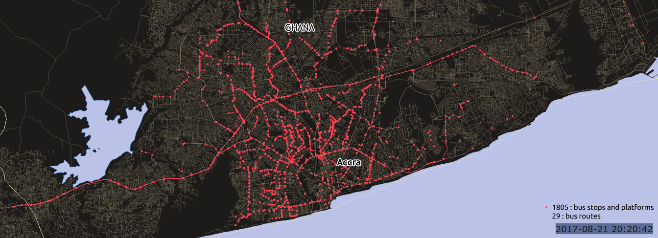 Mapping commuter routes in Ghana.    Source   : Accra Mobility