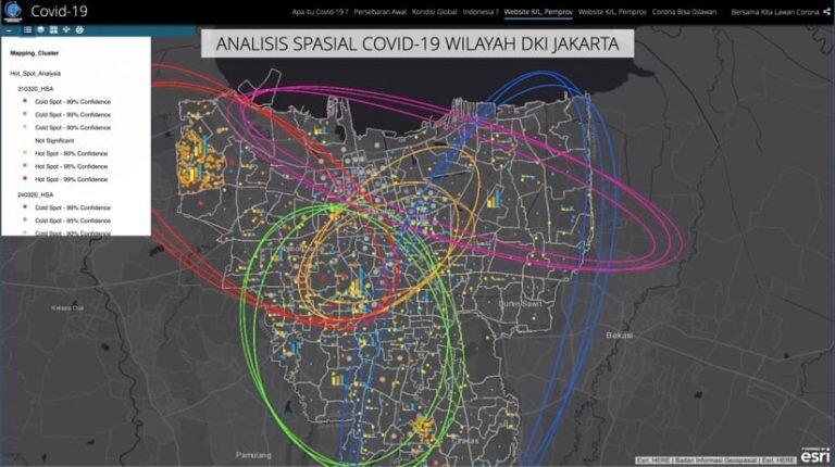 Indonesia’s geospatial information agency Badan Informasi Geospatial (BIG) conducted a spatial autocorrelation analysis to determine patterns of relationships or correlations between locations.